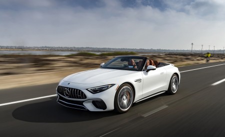 2022 Mercedes-AMG SL 55 4Matic+ US version Front Three-Quarter Wallpapers 450x275 (4)