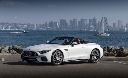 2022 Mercedes-AMG SL 55 4Matic+ US version Front Three-Quarter Wallpapers 450x275 (16)