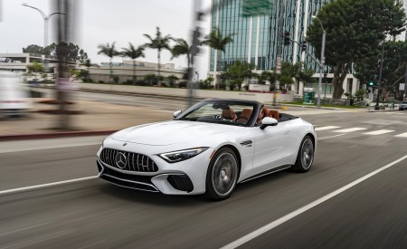 2022 Mercedes-AMG SL 55 4Matic+ US version Front Three-Quarter Wallpapers 450x275 (7)