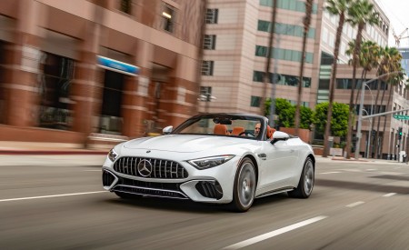 2022 Mercedes-AMG SL 55 4Matic+ US version Front Three-Quarter Wallpapers 450x275 (8)