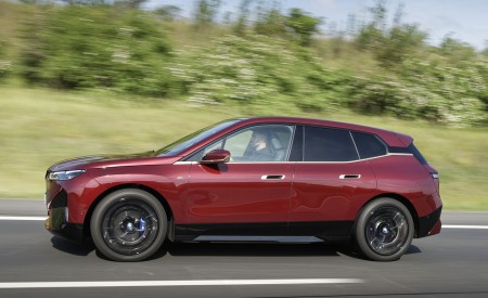 2023 BMW iX M60 (Color: Aventurine Red) Side Wallpapers 450x275 (48)