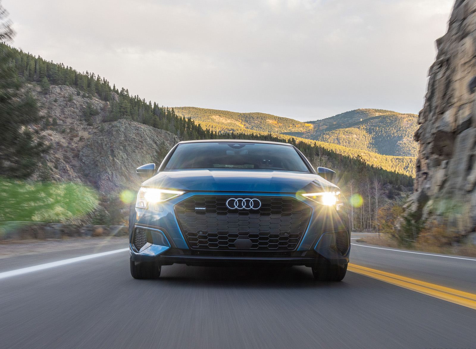 2022 Audi A3 (Color: Atoll Blue; US-Spec) Front Wallpapers (14)