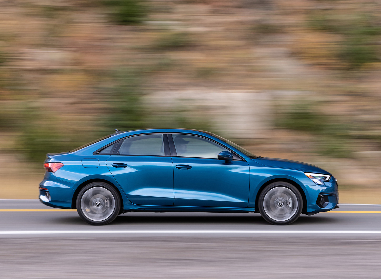 2022 Audi A3 (Color: Atoll Blue; US-Spec) Side Wallpapers (15)