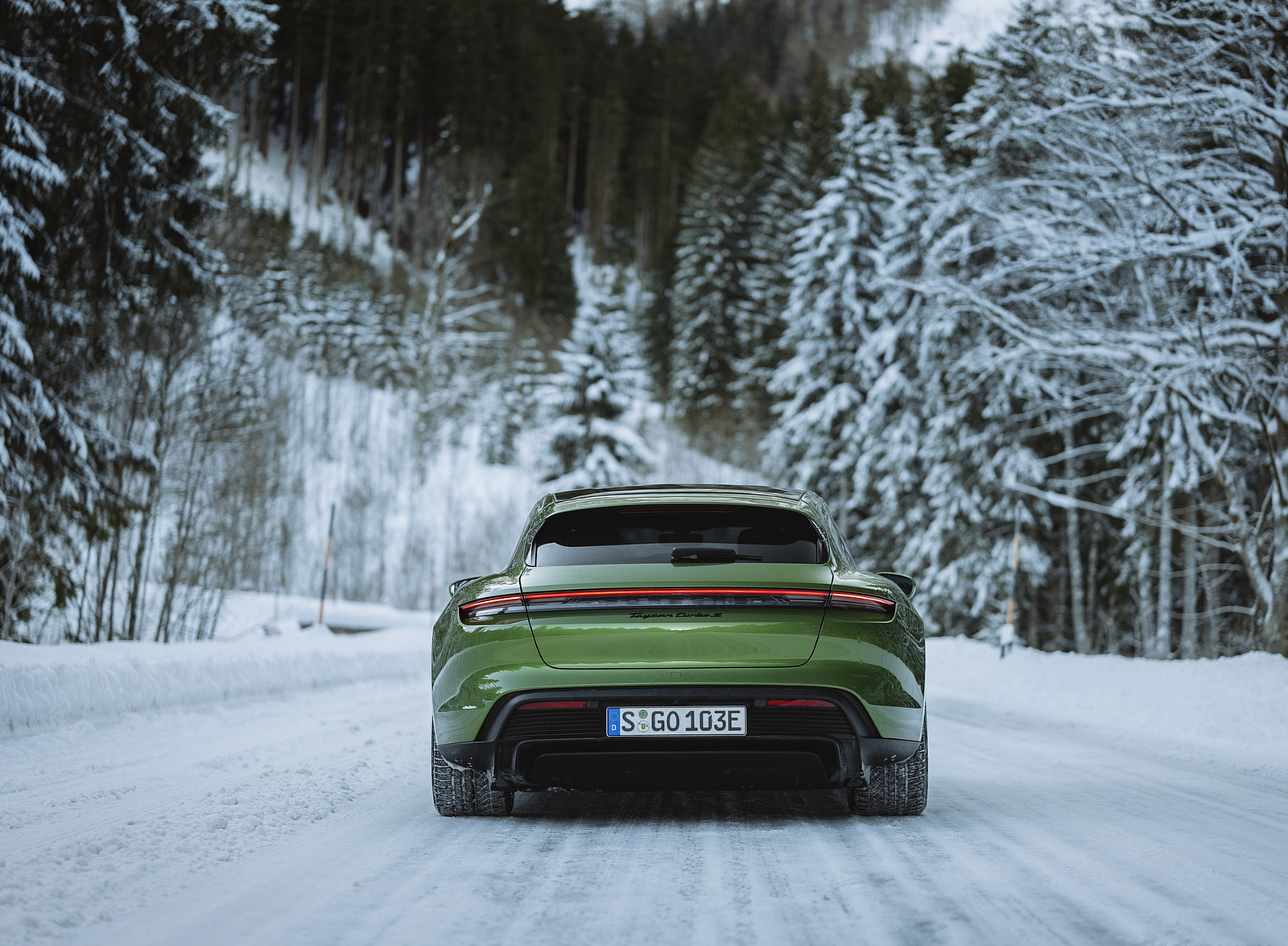 2022 Porsche Taycan Turbo S Sport Turismo (Color: Mamba Green Metallic) Rear Wallpapers #20 of 27