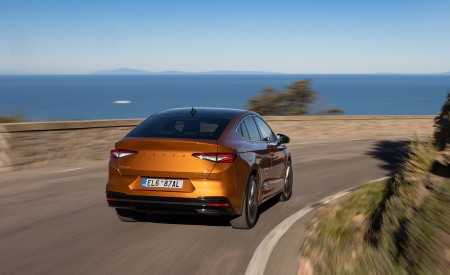 2022 Škoda ENYAQ Coupe iV (Color: Phoenix Orange) Rear Three-Quarter Wallpapers 450x275 (89)