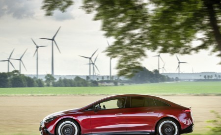 2023 Mercedes-AMG EQE 43 4MATIC (Color: MANUFAKTUR hyacinth red) Side Wallpapers 450x275 (12)