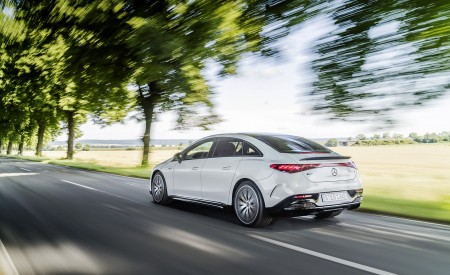 2023 Mercedes-AMG EQE 53 4MATIC+ (Color: Opalite White Bright) Rear Three-Quarter Wallpapers 450x275 (182)