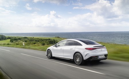 2023 Mercedes-AMG EQE 53 4MATIC+ (Color: Opalite White Bright) Rear Three-Quarter Wallpapers 450x275 (178)