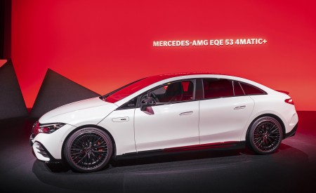 2023 Mercedes-AMG EQE 53 4MATIC+ (Color: Opalite White Bright) Side Wallpapers 450x275 (212)