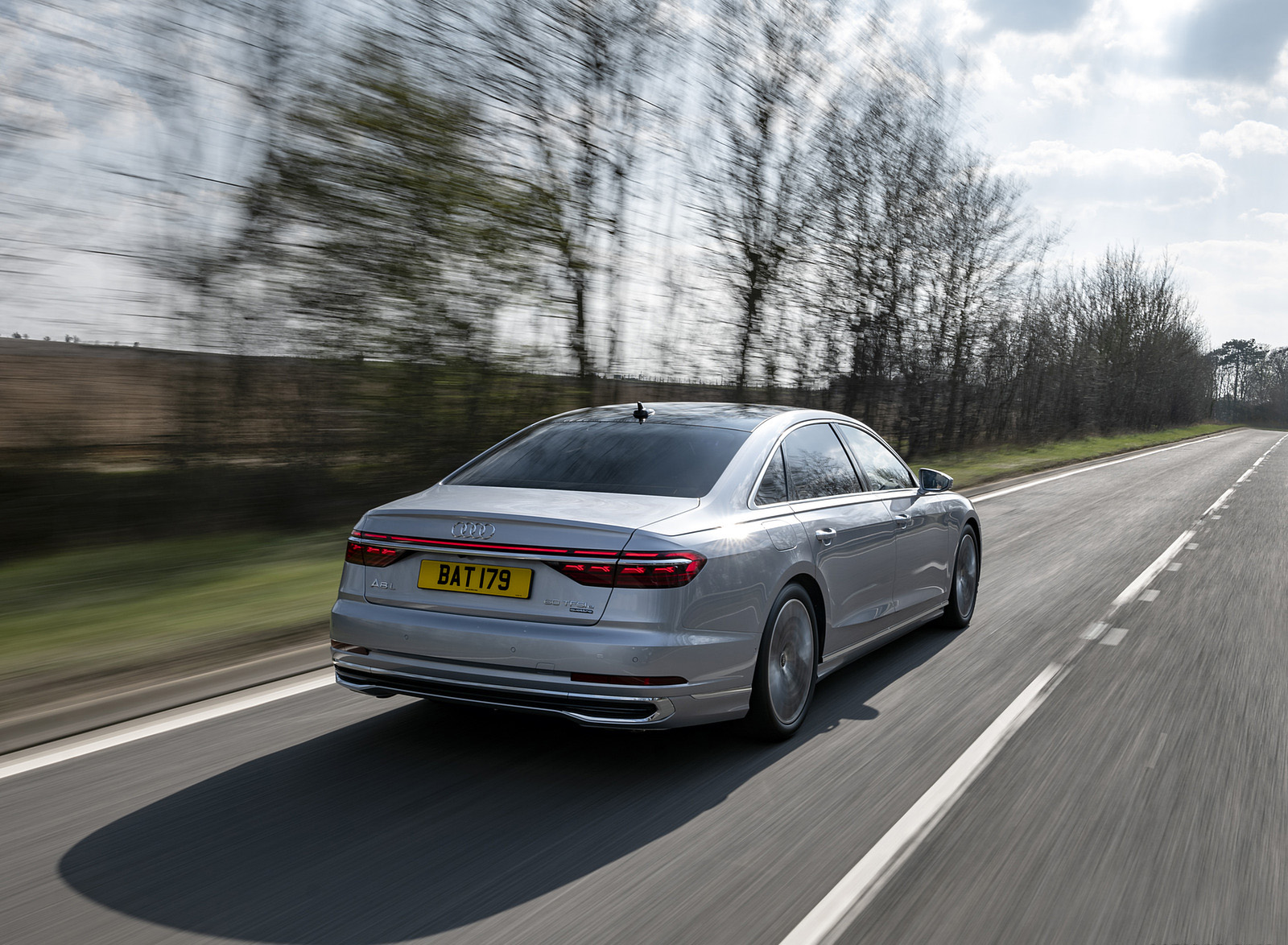 2022 Audi A8 L 60 TFSI e (UK-Spec; Plug-In Hybrid) Rear Three-Quarter Wallpapers (15)