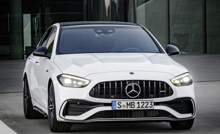 2023 Mercedes-AMG C 43 4MATIC (Color: Opalite White) Front Wallpapers 450x275 (10)