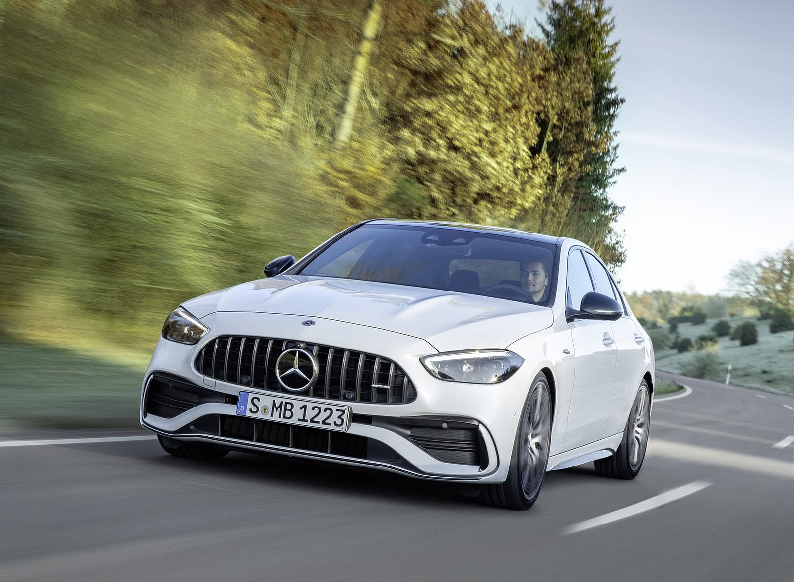 2023 Mercedes-AMG C 43 4MATIC (Color: Opalite White) Front Wallpapers (1)