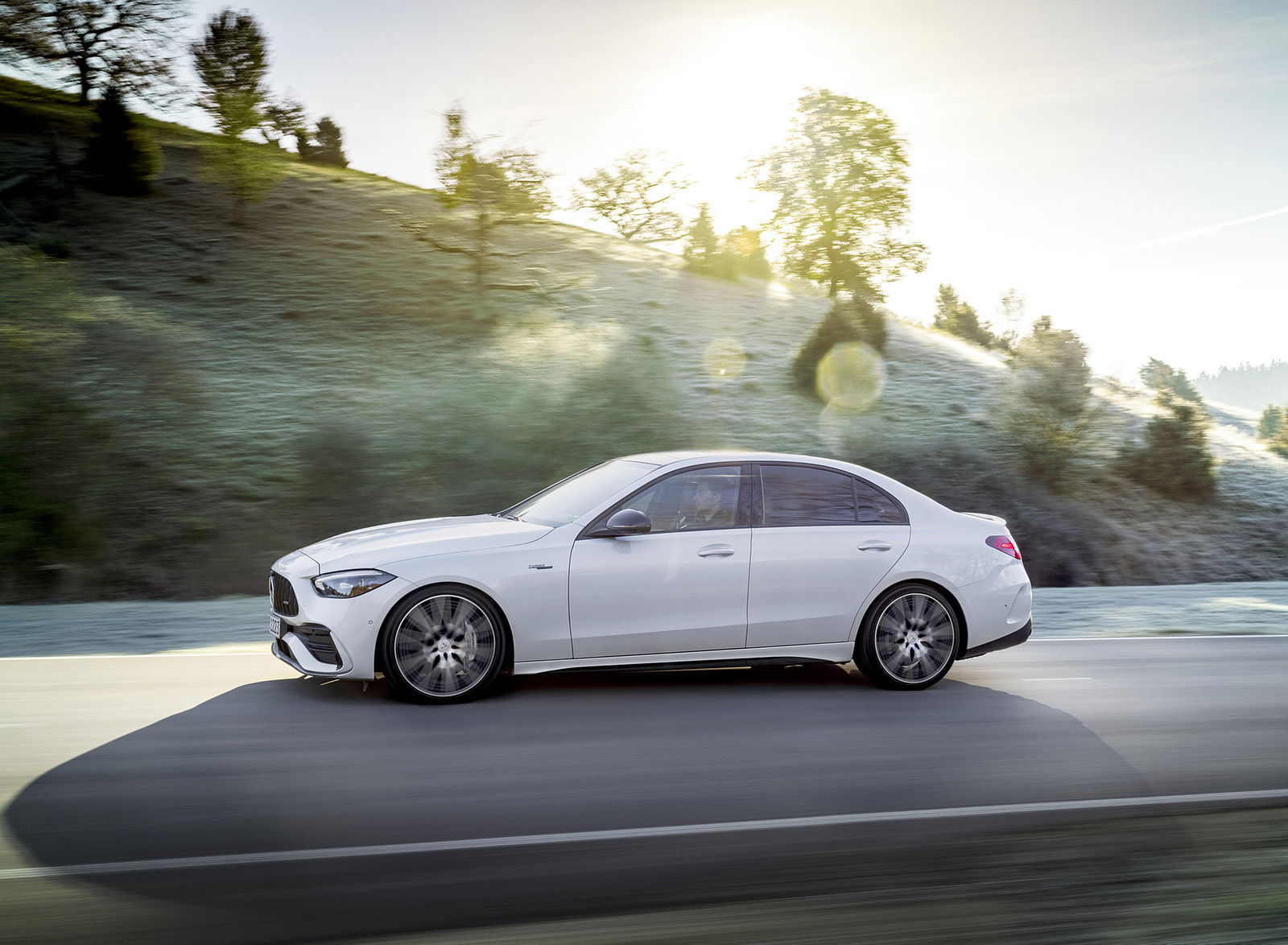 2023 Mercedes-AMG C 43 4MATIC (Color: Opalite White) Side Wallpapers (3)