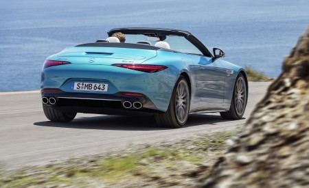 2023 Mercedes-AMG SL 43 (Color: Hyperblue Metallic) Rear Wallpapers 450x275 (9)