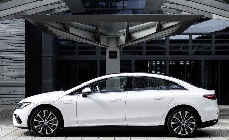 2023 Mercedes-Benz EQE 350+ (Color: Opalite White) Side Wallpapers 450x275 (71)