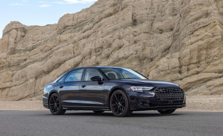 2022 Audi A8 (Color: Firmament Blue; US-Spec) Front Three-Quarter Wallpapers 450x275 (28)