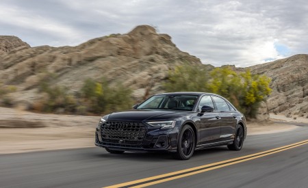 2022 Audi A8 (Color: Firmament Blue; US-Spec) Front Three-Quarter Wallpapers 450x275 (2)