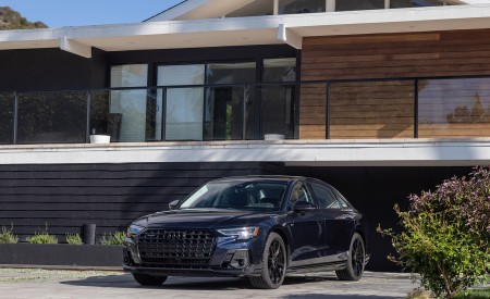 2022 Audi A8 (Color: Firmament Blue; US-Spec) Front Three-Quarter Wallpapers 450x275 (35)