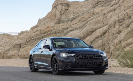 2022 Audi A8 (Color: Firmament Blue; US-Spec) Front Three-Quarter Wallpapers 450x275 (29)