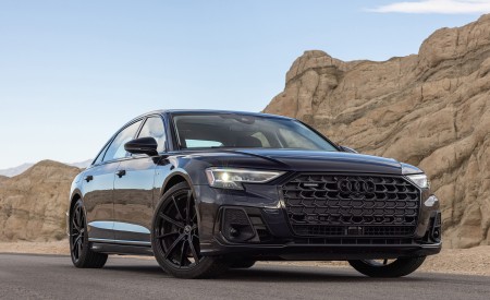 2022 Audi A8 (Color: Firmament Blue; US-Spec) Front Three-Quarter Wallpapers 450x275 (30)