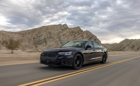 2022 Audi A8 (Color: Firmament Blue; US-Spec) Front Three-Quarter Wallpapers 450x275 (12)