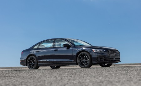 2022 Audi A8 (Color: Firmament Blue; US-Spec) Front Three-Quarter Wallpapers 450x275 (25)