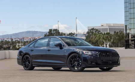 2022 Audi A8 (Color: Firmament Blue; US-Spec) Front Three-Quarter Wallpapers 450x275 (21)