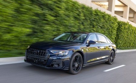 2022 Audi A8 (Color: Firmament Blue; US-Spec) Front Three-Quarter Wallpapers 450x275 (14)