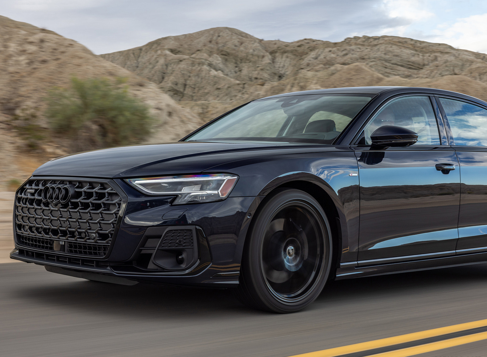 2022 Audi A8 (Color: Firmament Blue; US-Spec) Front Wallpapers (13)