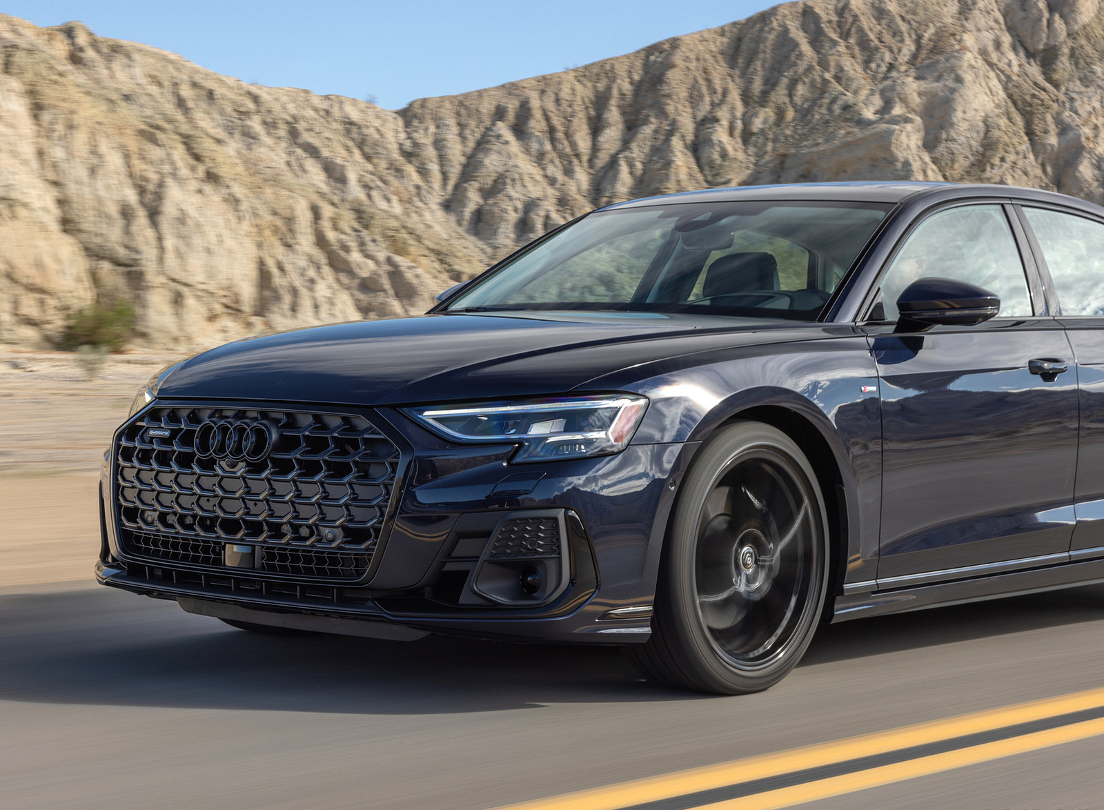 2022 Audi A8 (Color: Firmament Blue; US-Spec) Front Wallpapers (15)