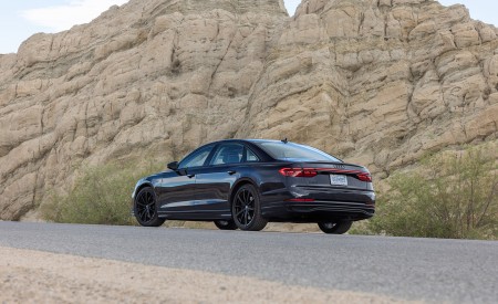 2022 Audi A8 (Color: Firmament Blue; US-Spec) Rear Three-Quarter Wallpapers 450x275 (33)