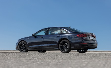 2022 Audi A8 (Color: Firmament Blue; US-Spec) Rear Three-Quarter Wallpapers 450x275 (26)
