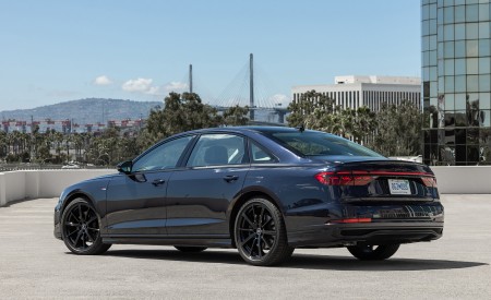 2022 Audi A8 (Color: Firmament Blue; US-Spec) Rear Three-Quarter Wallpapers 450x275 (23)