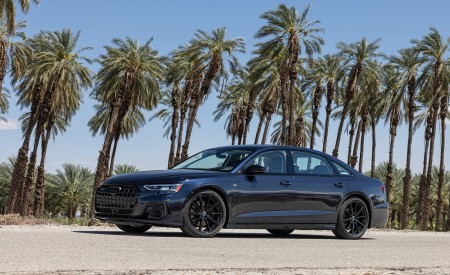 2022 Audi A8 (Color: Firmament Blue; US-Spec) Side Wallpapers 450x275 (20)