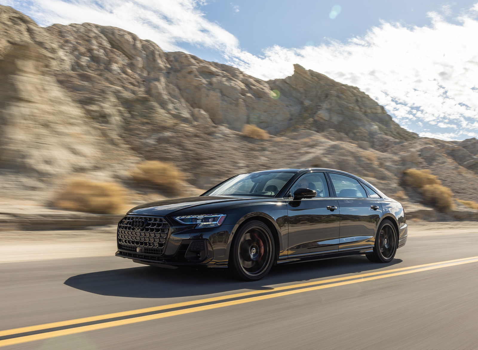 2022 Audi S8 (Color: Vesuvius Gray; US-Spec) Front Three-Quarter Wallpapers (4)