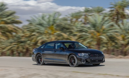 2022 Audi S8 (Color: Vesuvius Gray; US-Spec) Front Three-Quarter Wallpapers 450x275 (13)