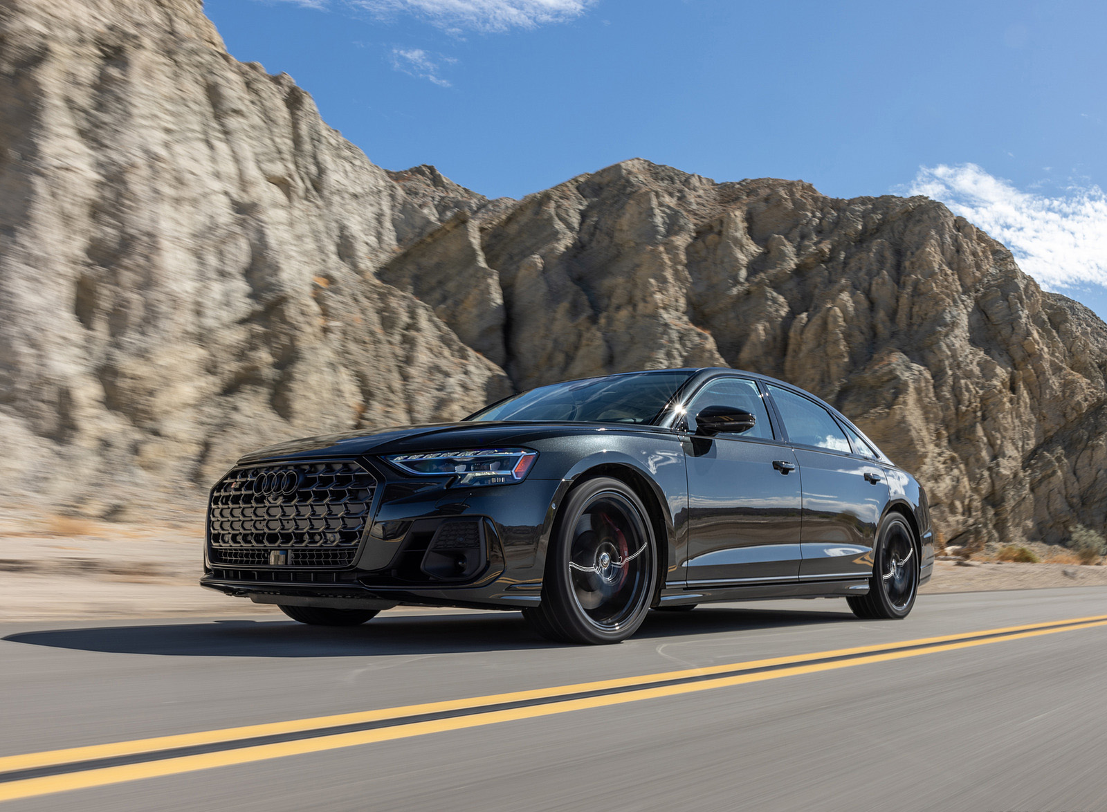 2022 Audi S8 (Color: Vesuvius Gray; US-Spec) Front Three-Quarter Wallpapers (5)