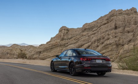 2022 Audi S8 (Color: Vesuvius Gray; US-Spec) Rear Three-Quarter Wallpapers 450x275 (8)