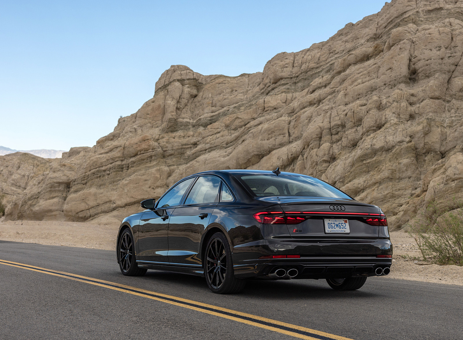 2022 Audi S8 (Color: Vesuvius Gray; US-Spec) Rear Three-Quarter Wallpapers (7)