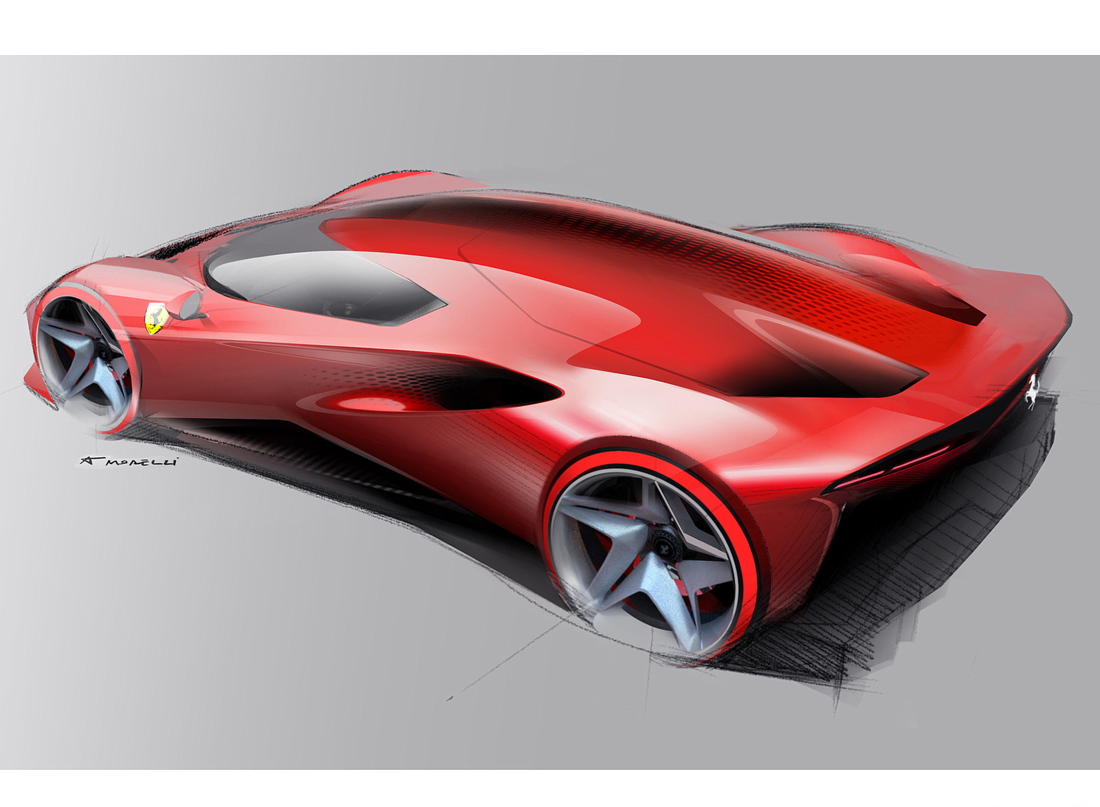 2022 Ferrari SP48 Unica Design Sketch Wallpapers (12)