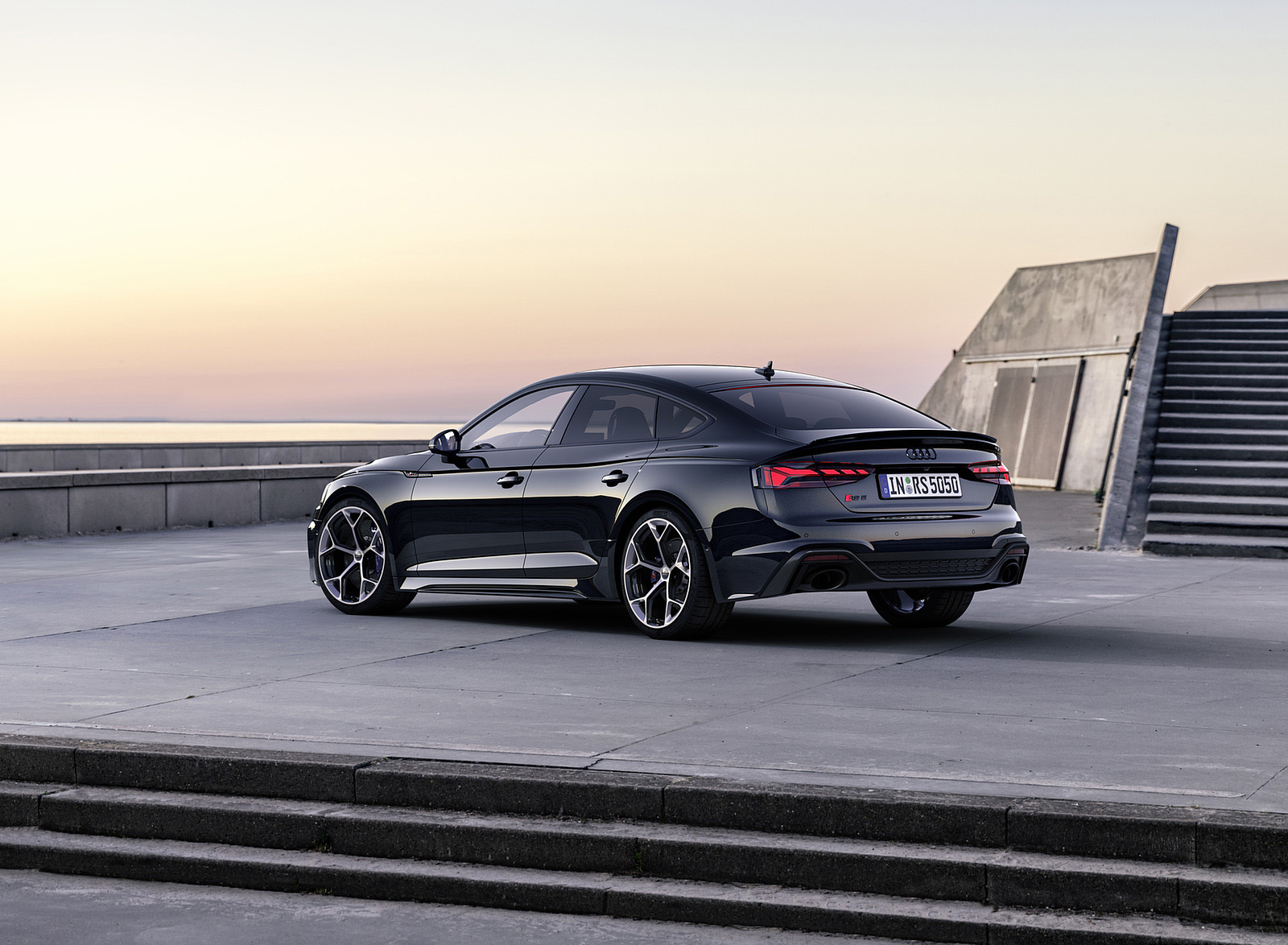 2023 Audi RS 5 Sportback Competition Plus (Color: Sebring Black) Rear Three-Quarter Wallpapers (11)