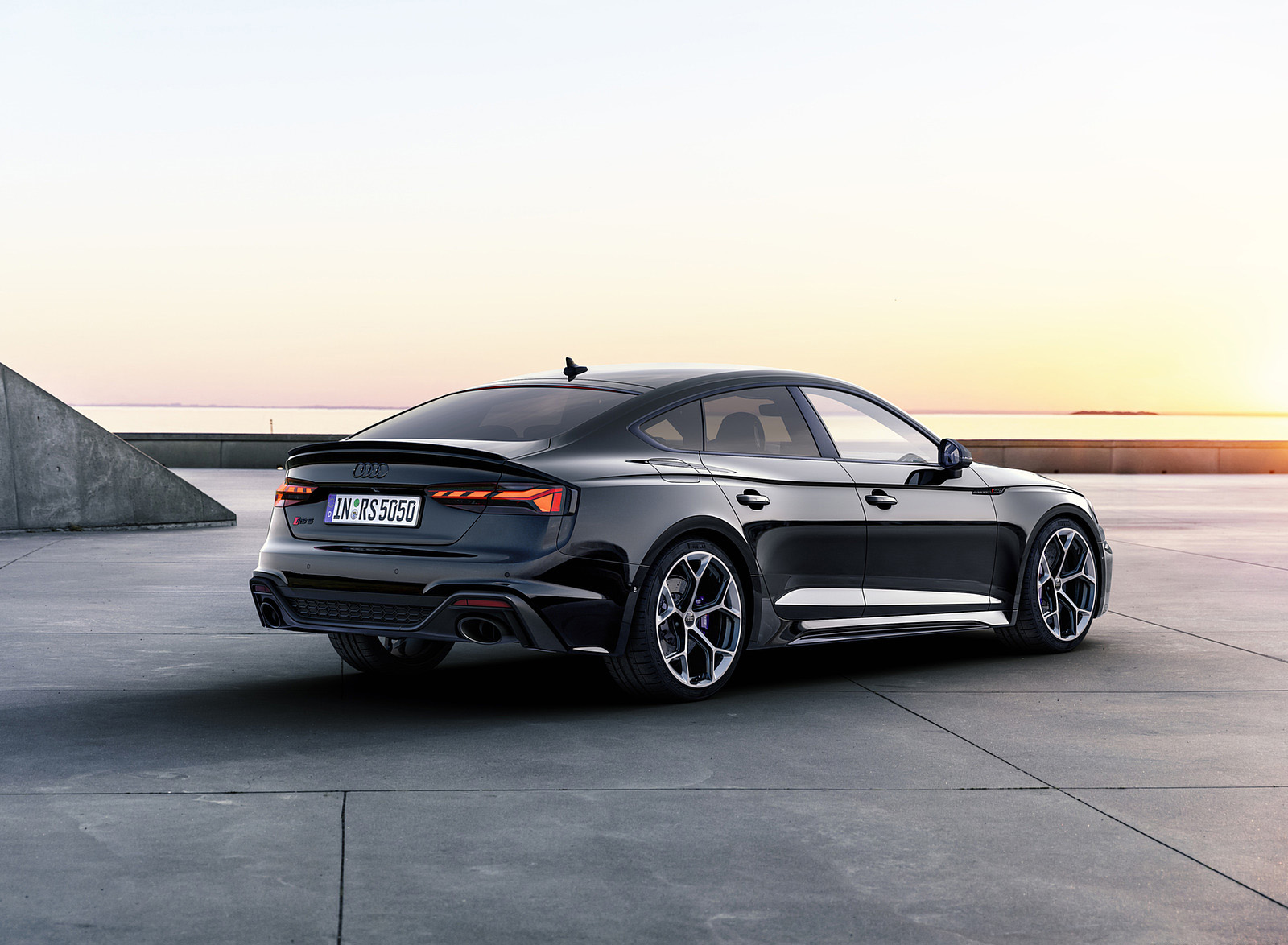2023 Audi RS 5 Sportback Competition Plus (Color: Sebring Black) Rear Three-Quarter Wallpapers (12)