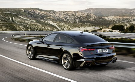 2023 Audi RS 5 Sportback Competition Plus (Color: Sebring Black) Rear Three-Quarter Wallpapers 450x275 (3)