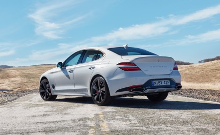 2022 Genesis G70 Sport with Luxury Pack Rear Three-Quarter Wallpapers 450x275 (4)