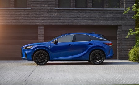 2023 Lexus RX 500h (Color: Heat Sapphire Blue) Side Wallpapers 450x275 (8)