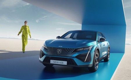 2023 Peugeot 408 PHEV (Color: Obsession Blue) Front Three-Quarter Wallpapers 450x275 (20)
