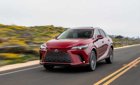 2023 Lexus RX 350h AWD (Color: Red Mica) Front Wallpapers  450x275 (2)