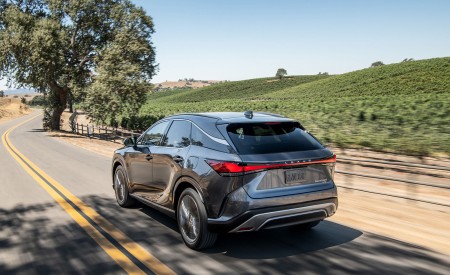 2023 Lexus RX 450h+ Luxury PHEV (Color: Sonic Grey) Rear Three-Quarter Wallpapers 450x275 (4)