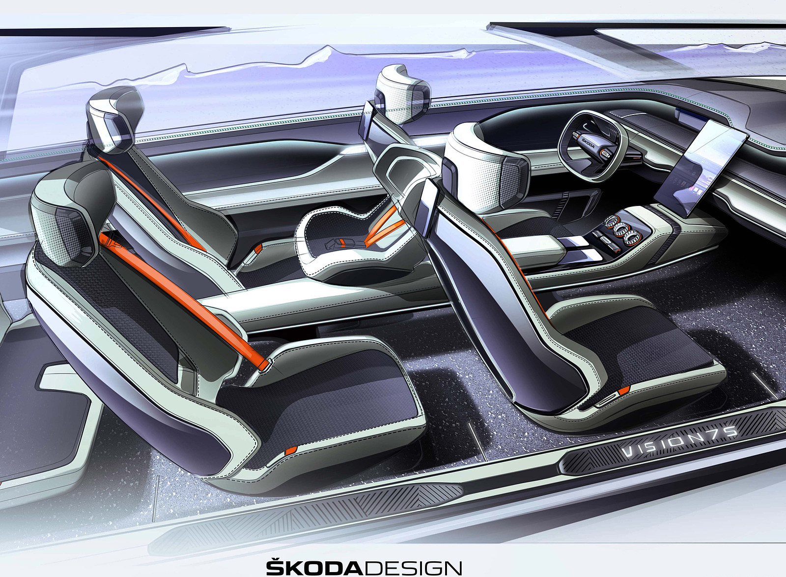 2022 Škoda Vision 7S Design Sketch Wallpapers #49 of 57