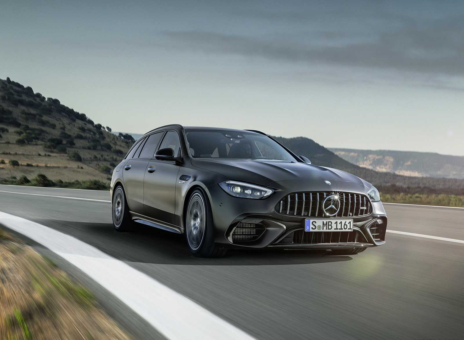 2023 Mercedes-AMG C 63 S E Performance Estate (Color: Graphite Grey Magno) Front Three-Quarter Wallpapers (9)